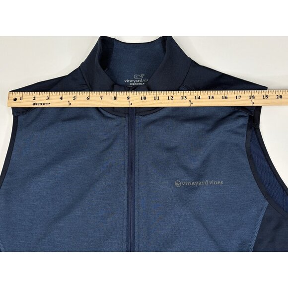 Vineyard Vines Oakfield Performance Vest Men’s XXL Navy Heathered Blue Stretch - Picture 12 of 13